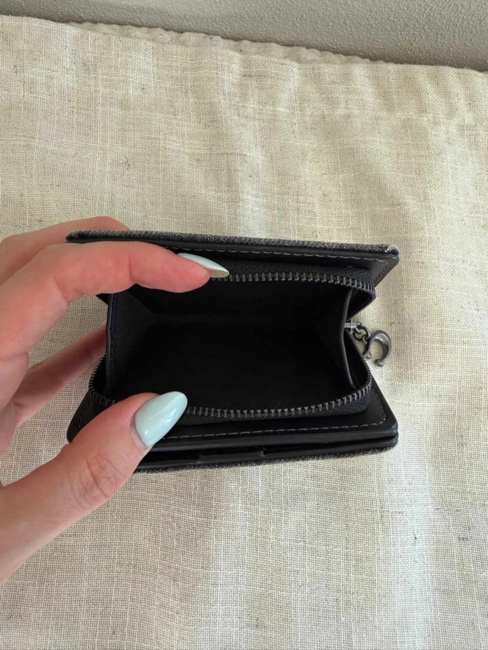 Coach Washed Dark Gray Denim Zip Wallet NWOT - Picture 11 of 12